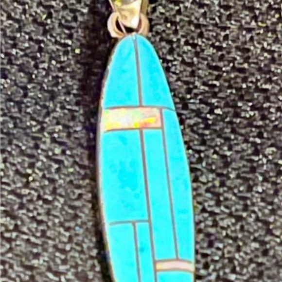 Jewelry - Sterling silver Southwestern Native American Turquoise Pendant Necklace